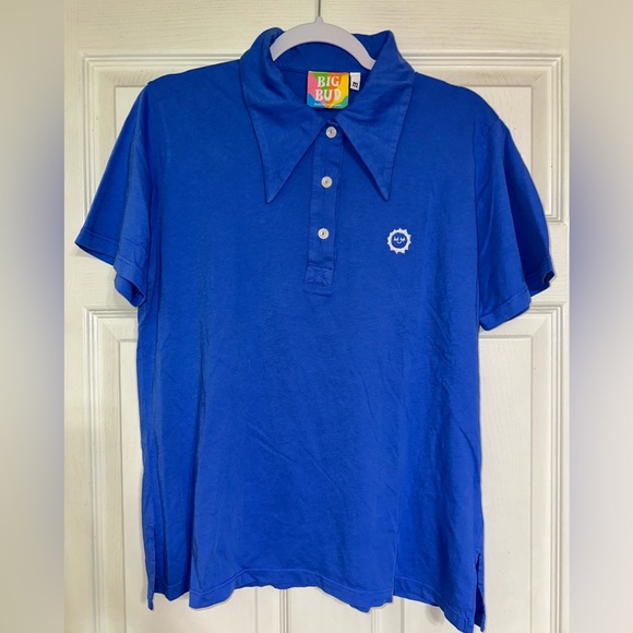 Big Bud Press Tops - Big Bud Press cornflower blue polo